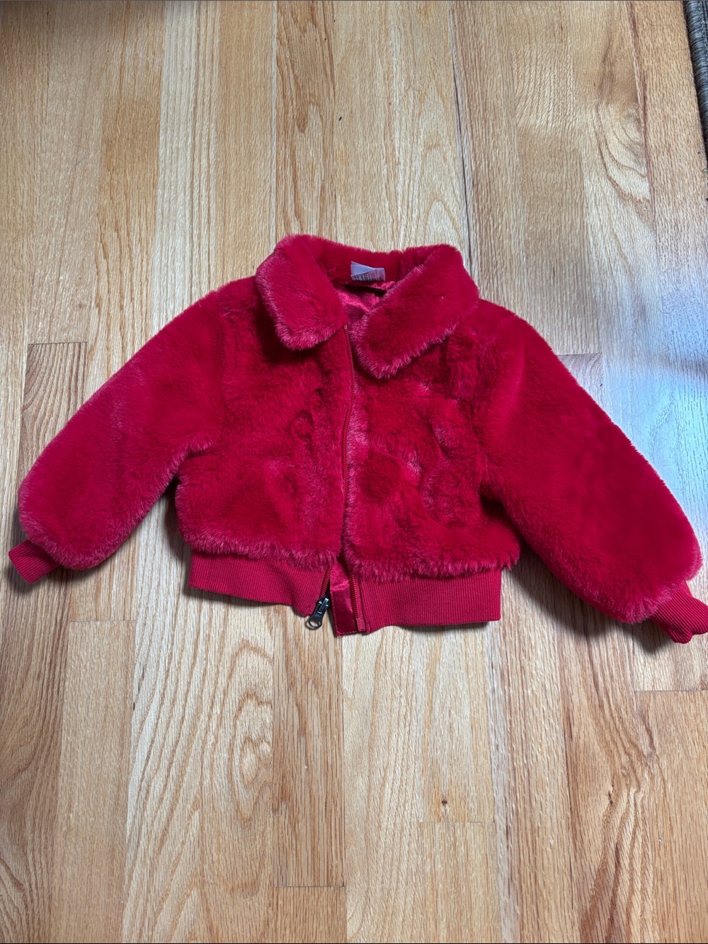 Hanna Andersson Bright Red Faux Fur Puffer Jacket